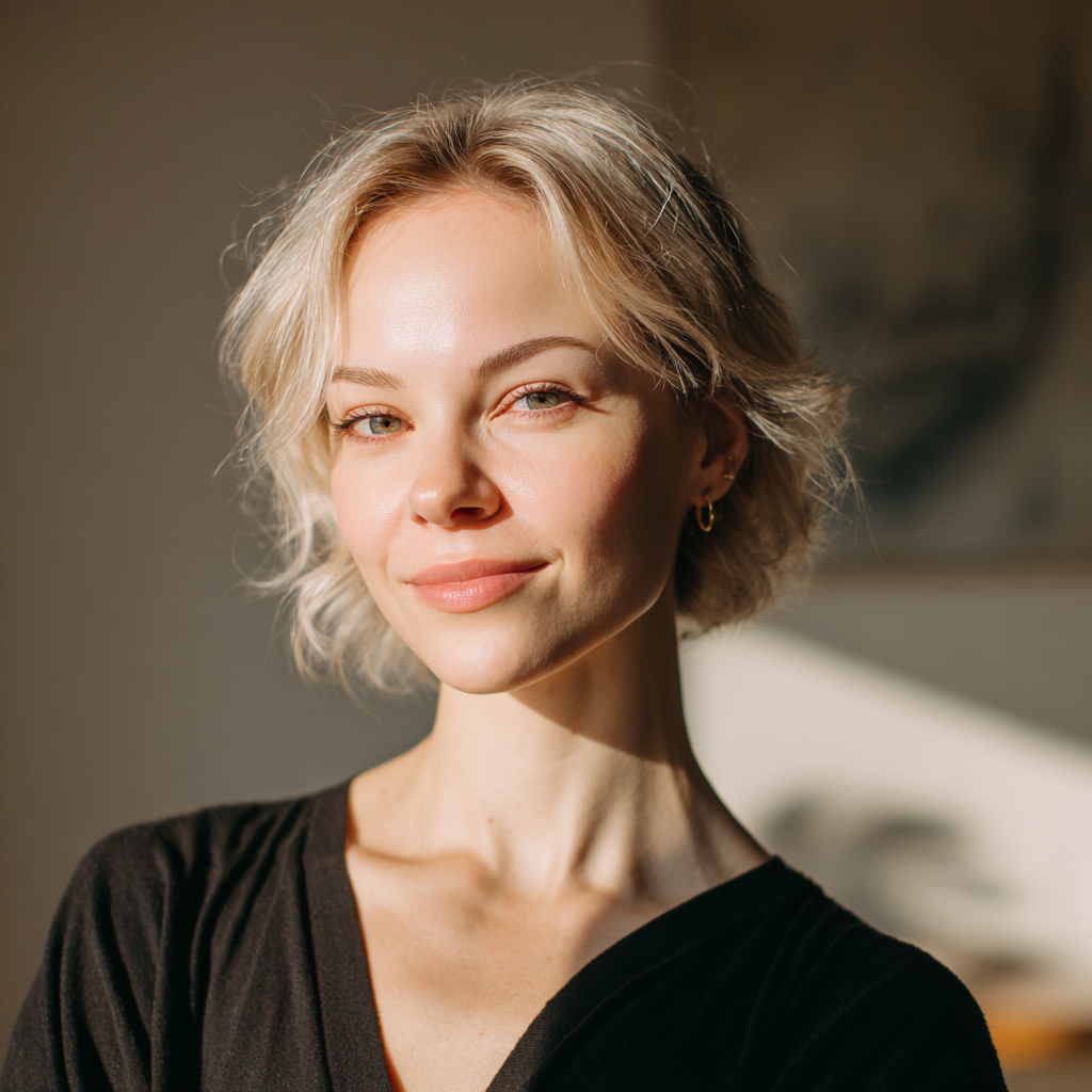 Grup de persoane practicând yoga într-un studio luminous