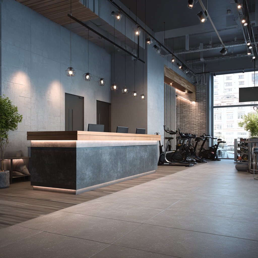 Interior studio yoga cu atmosferă caldă și primitoare